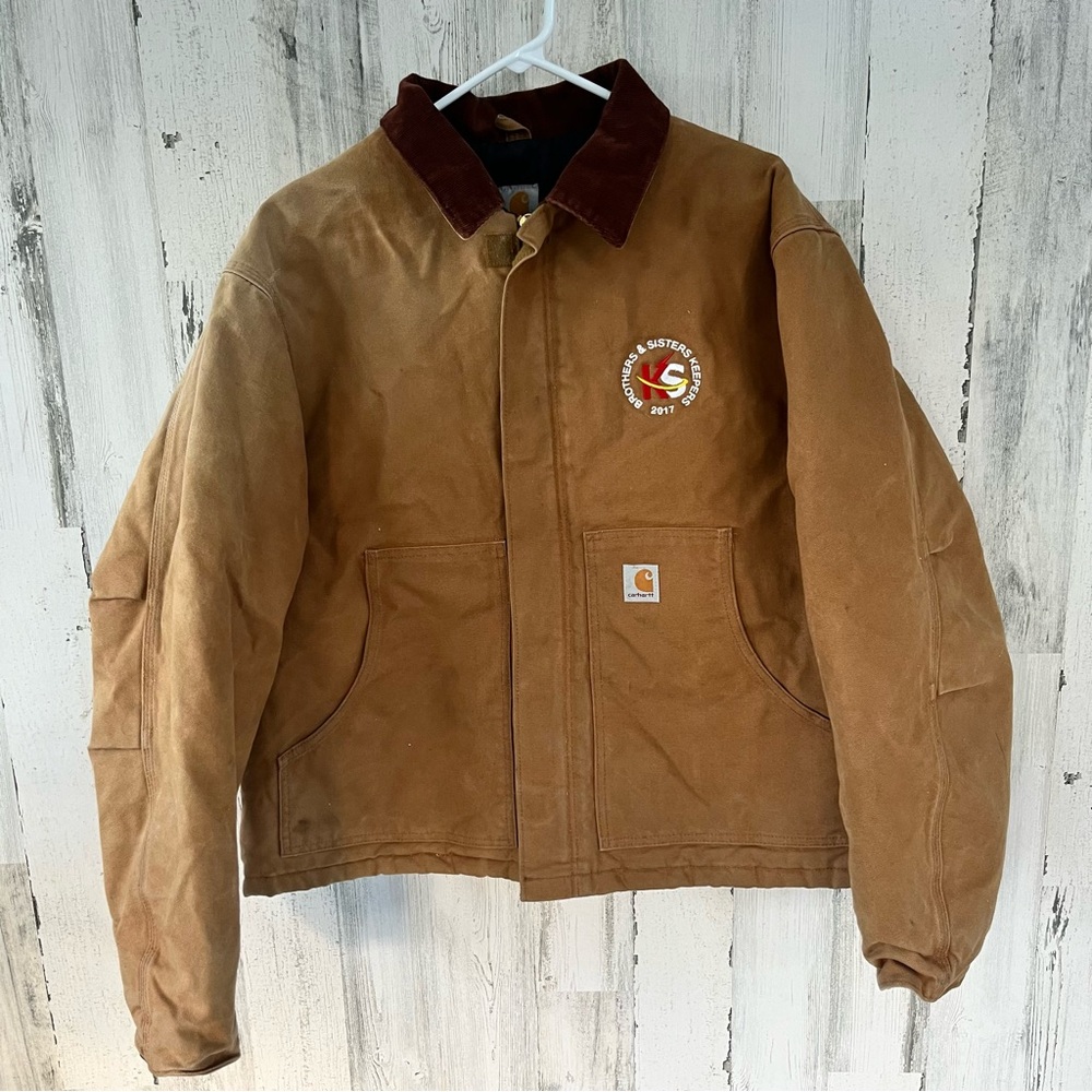 Carhartt Men’s Traditional Duck Jacket J002 Corduroy Collar Size XL